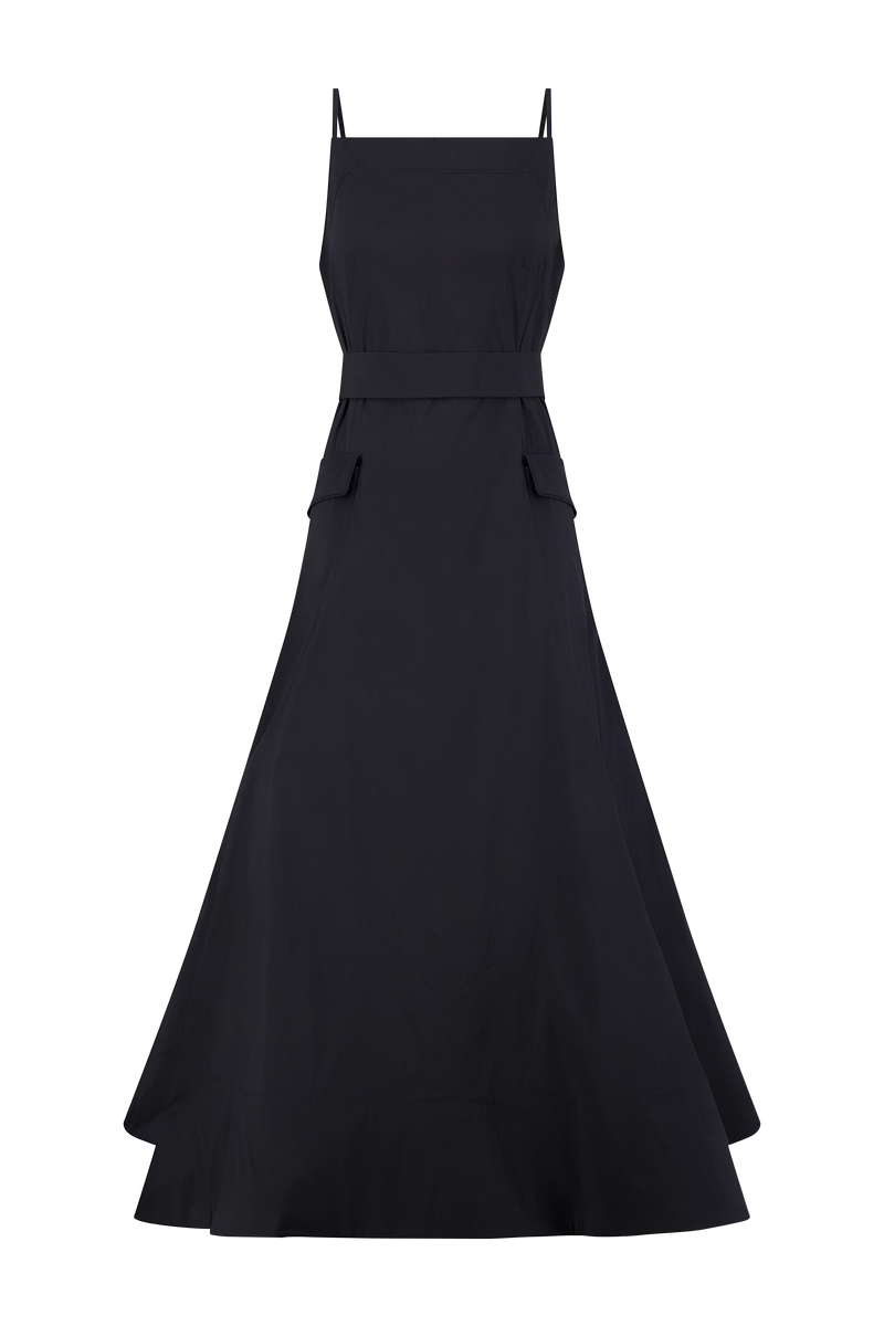 Cotton Poplin Belted Dress