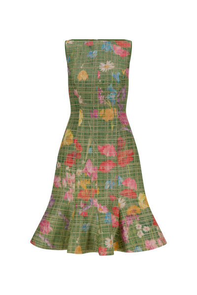 Floral Raffia Flounce Dress