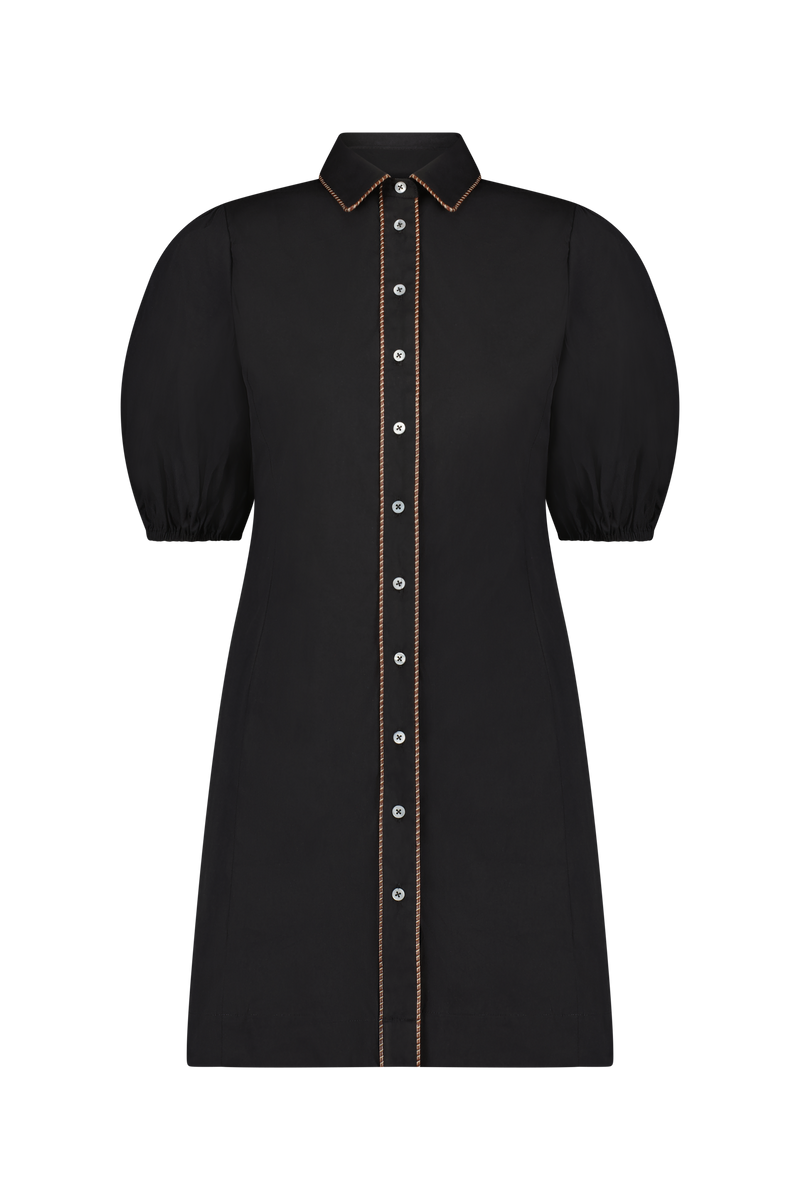Cotton Poplin Leather Trim Wren Dress – Lela Rose