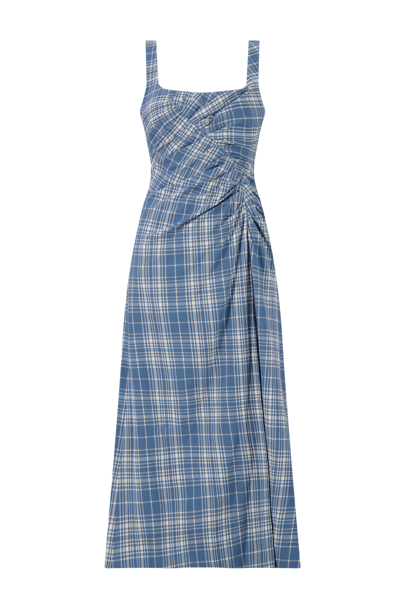 Plaid Seersucker Ruched Sparrow Dress