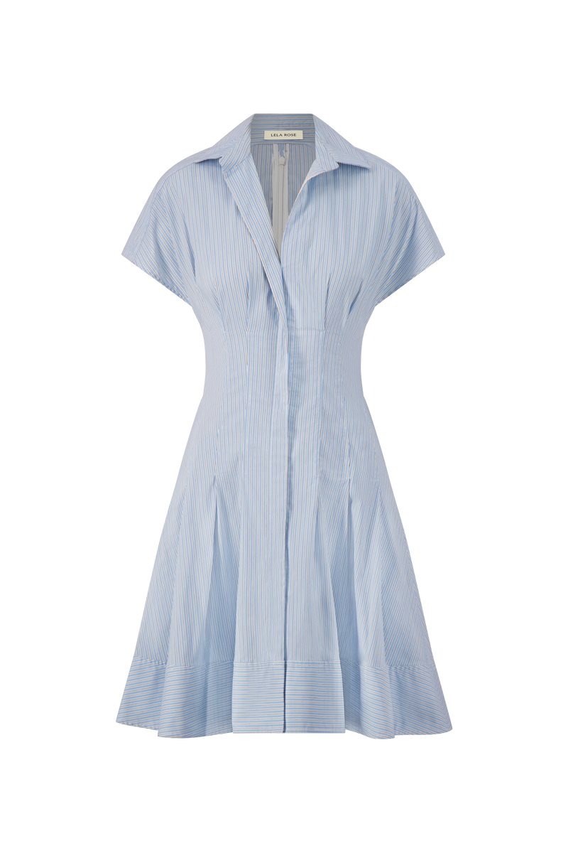 Striped Cotton Poplin Short Dress