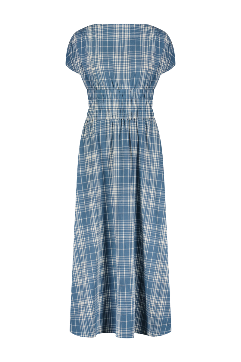 Plaid Seersucker Midi Dress