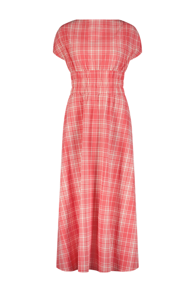Plaid Seersucker Midi Dress