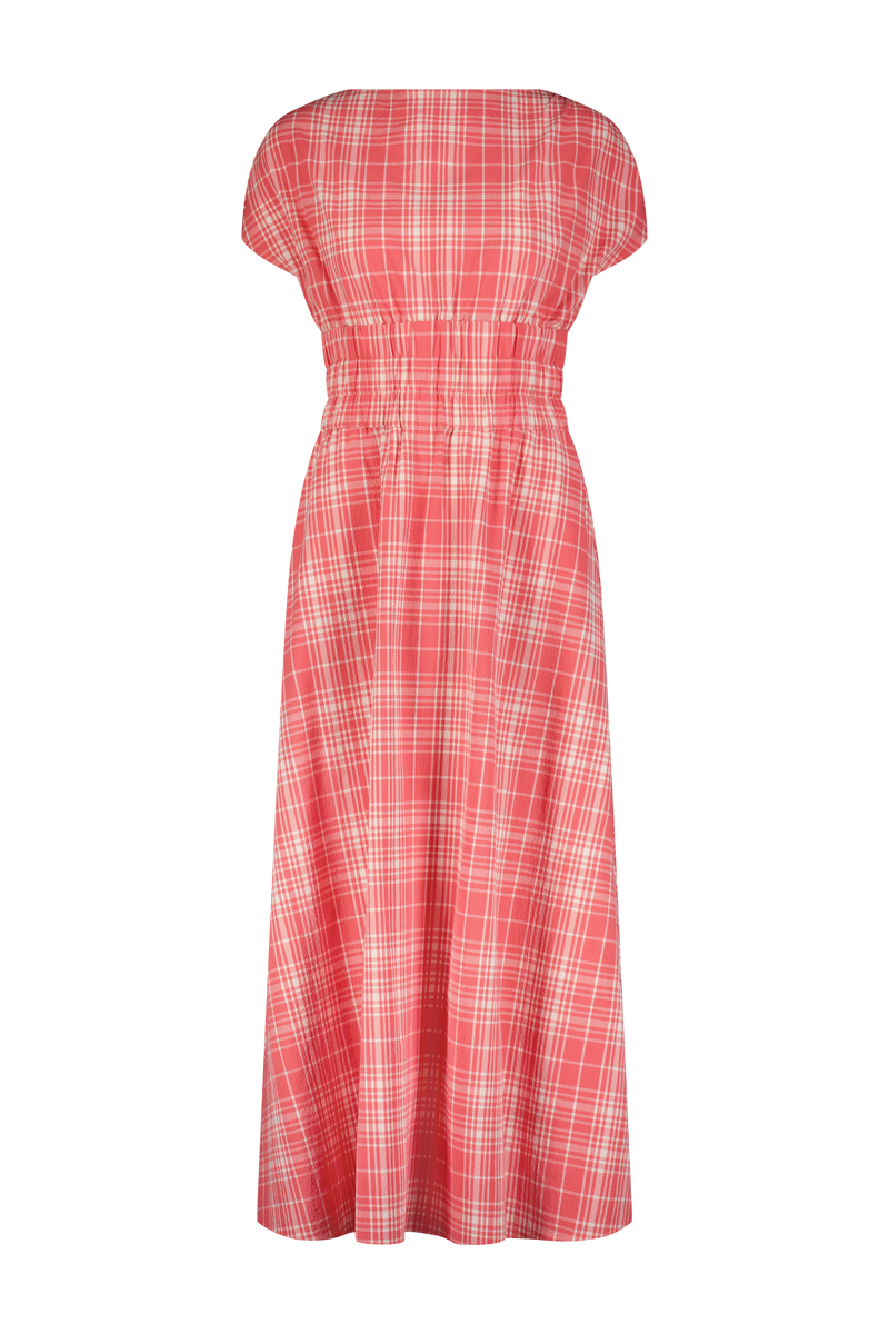 Plaid Seersucker Midi Dress