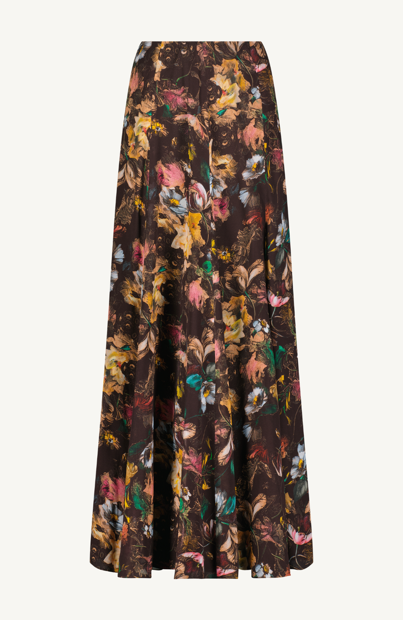 Floral Printed Chiffon Trumpet Skirt