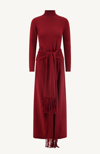 Merino Wool Knit Mock Neck Wrap Dress – Lela Rose