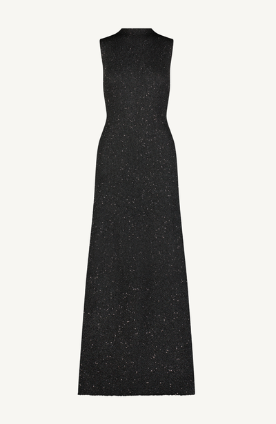 Sequin Knit Mock Neck Gown