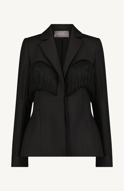 Garden Wool Fringe Detail Blazer