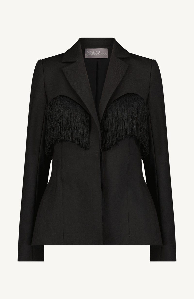 Garden Wool Fringe Detail Blazer