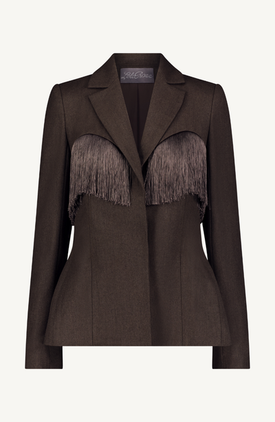 Garden Wool Fringe Detail Blazer