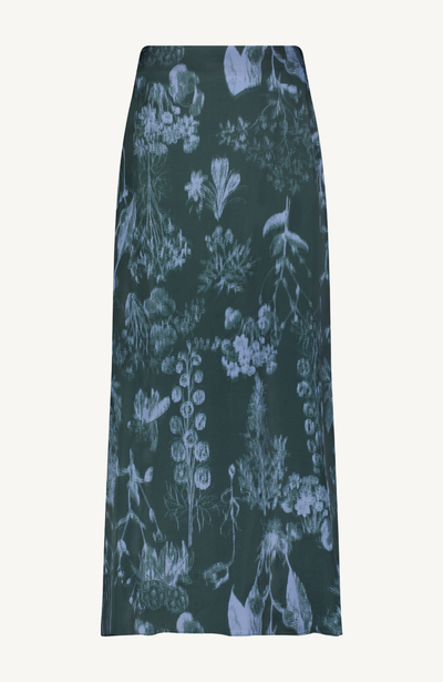Floral Satin A-Line Skirt
