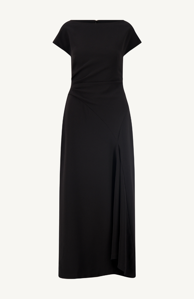 Fluid Crepe Cascade Dress