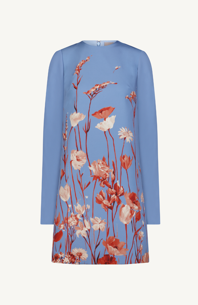 Floral Crepe Long Sleeve Kelly Dress – Lela Rose