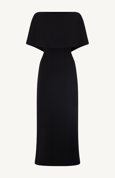 Ponte Boat Neck Cape Midi Dress