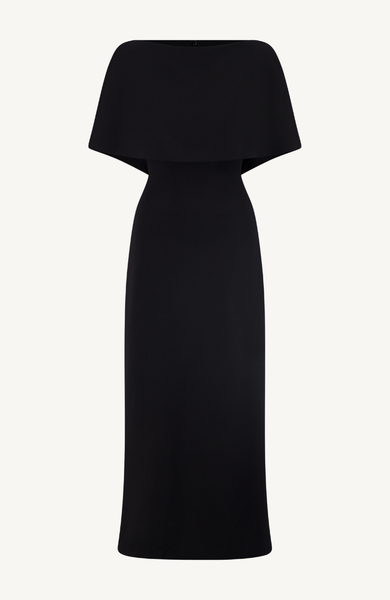 Ponte Boat Neck Cape Midi Dress – Lela Rose