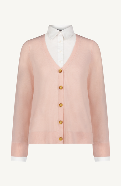 Poplin Combo Knit Top