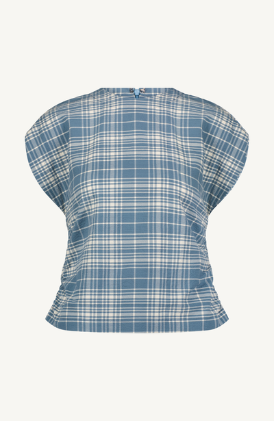 Plaid Seersucker Tie Top