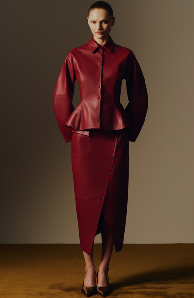 Leather Peplum Jacket