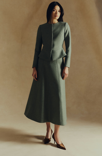 Boiled Wool Peplum Jacket