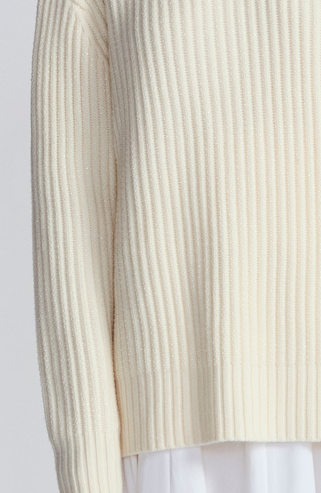 Rhinestone Knit Turtleneck Pullover