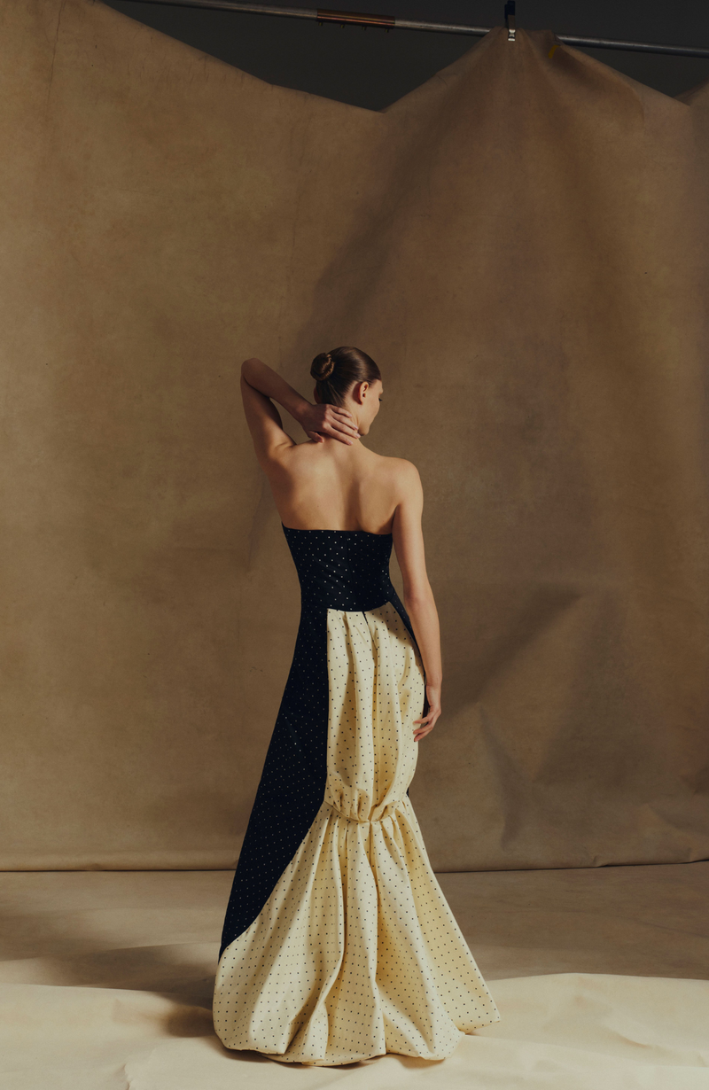 Polka Dot Jacquard Chloe Gown