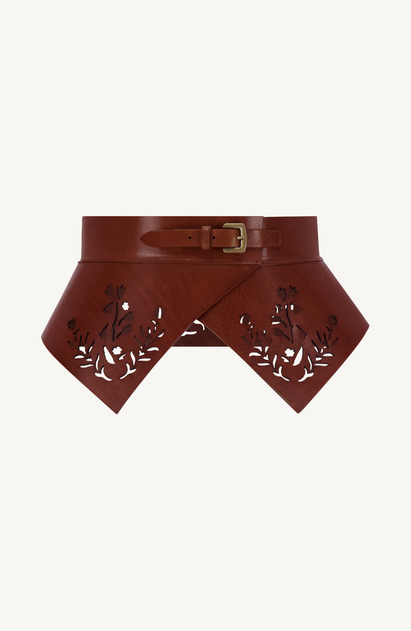 Leather Floral Lasercut Belt