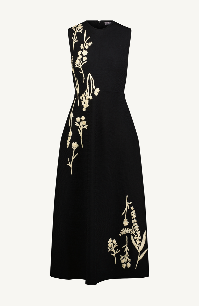Raffia Embroidered Knit Hailey Dress