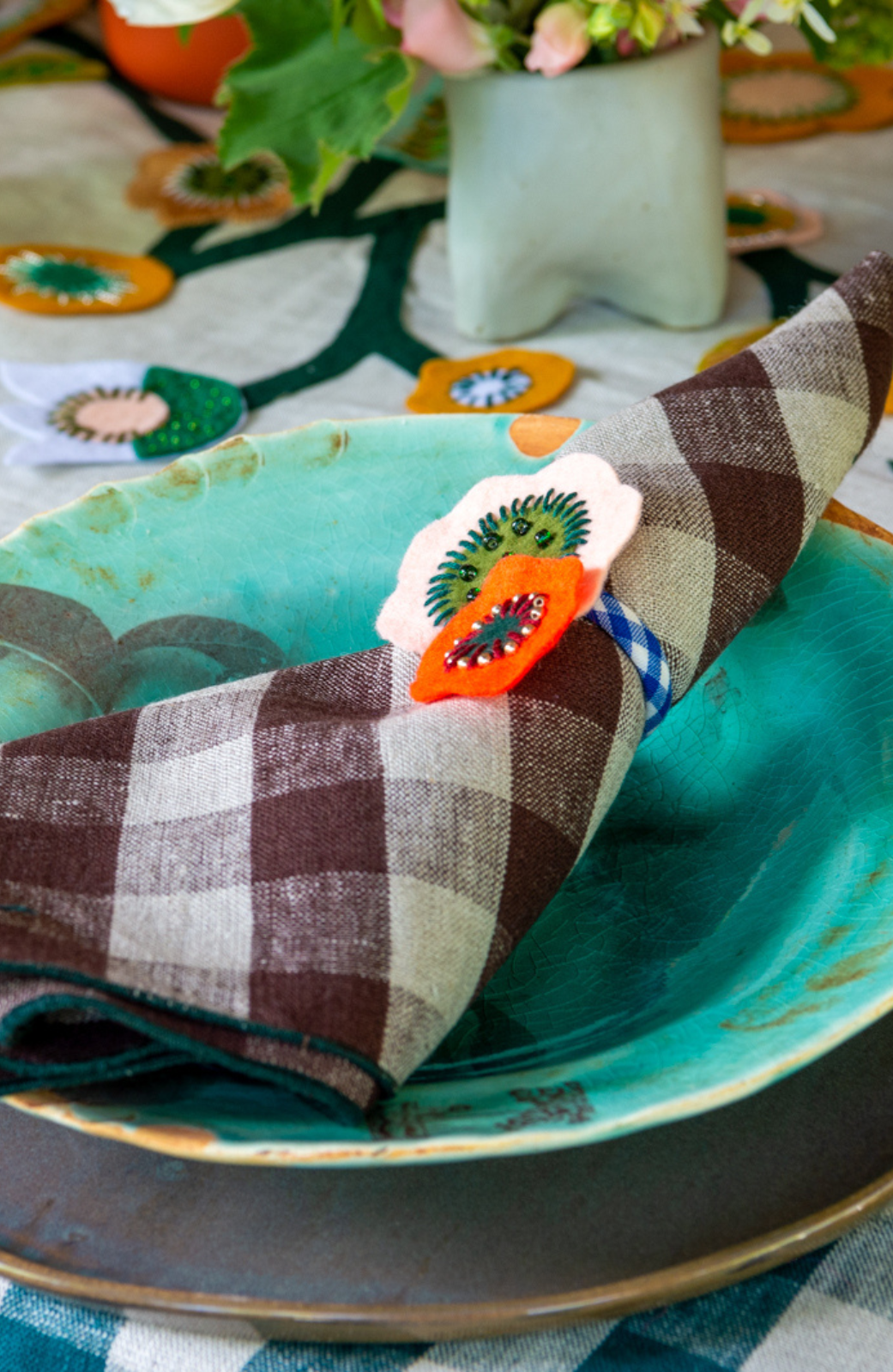 Embroidered Felt Napkin Rings