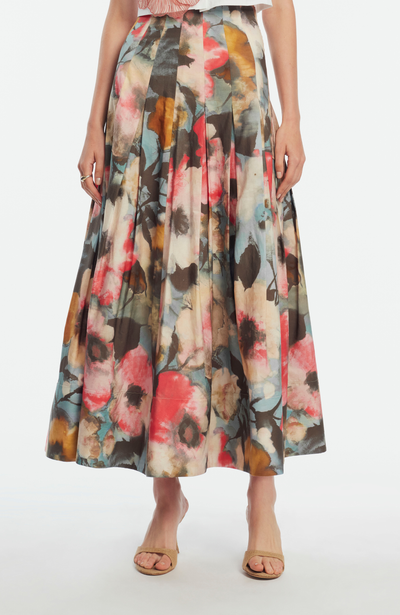 Floral Printed Cotton Full Skirt