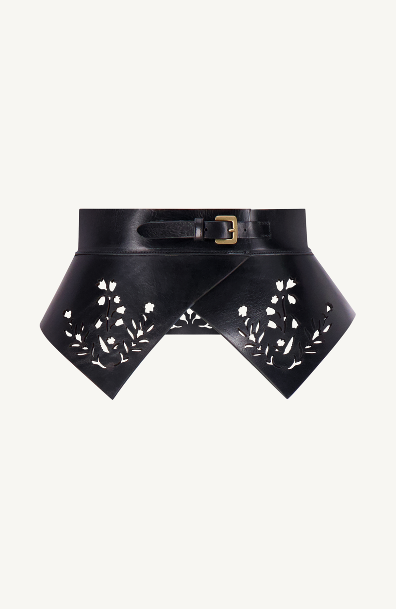 Leather Floral Lasercut Belt