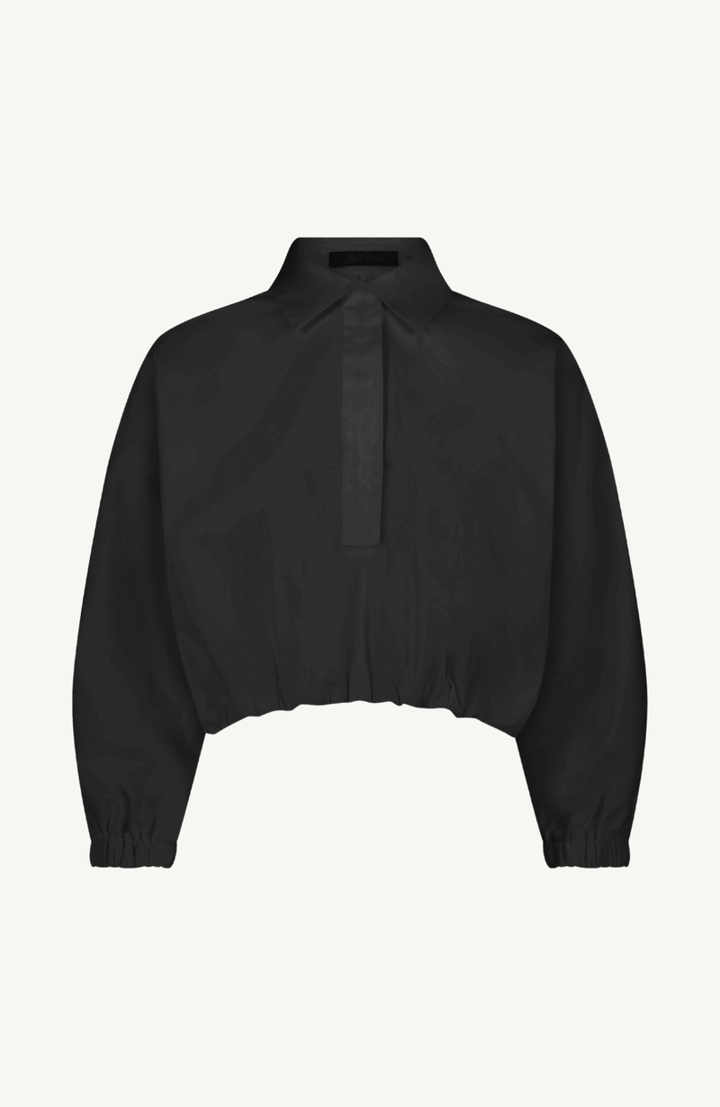 Cotton Poplin Long Sleeve Button Down Top