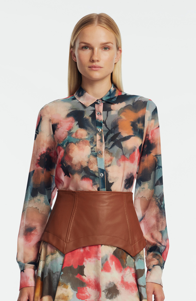 Floral Printed Chiffon Lucy Shirt