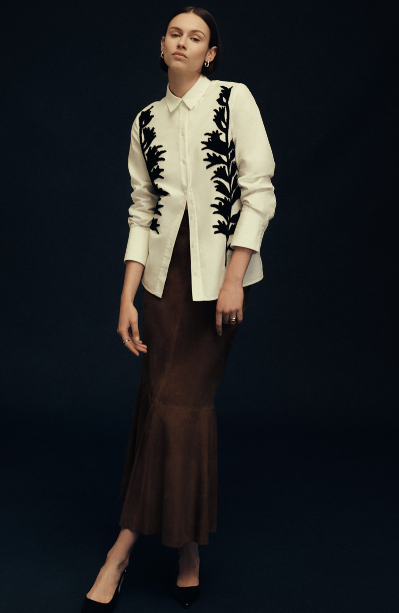 Boucle Embroidered Cotton Poplin Shirt