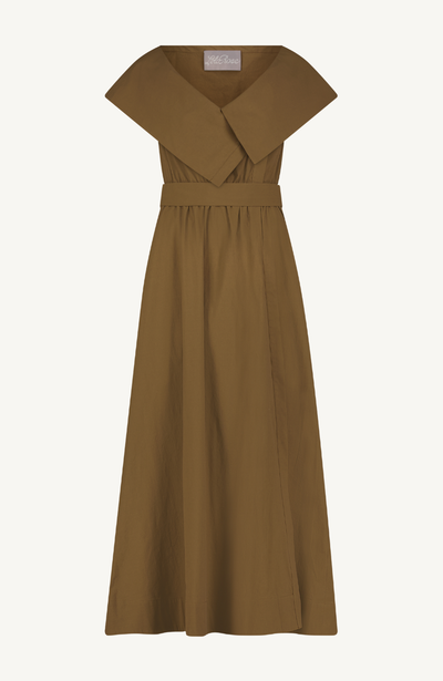 Cotton Poplin Asymmetrical Cuff Dress