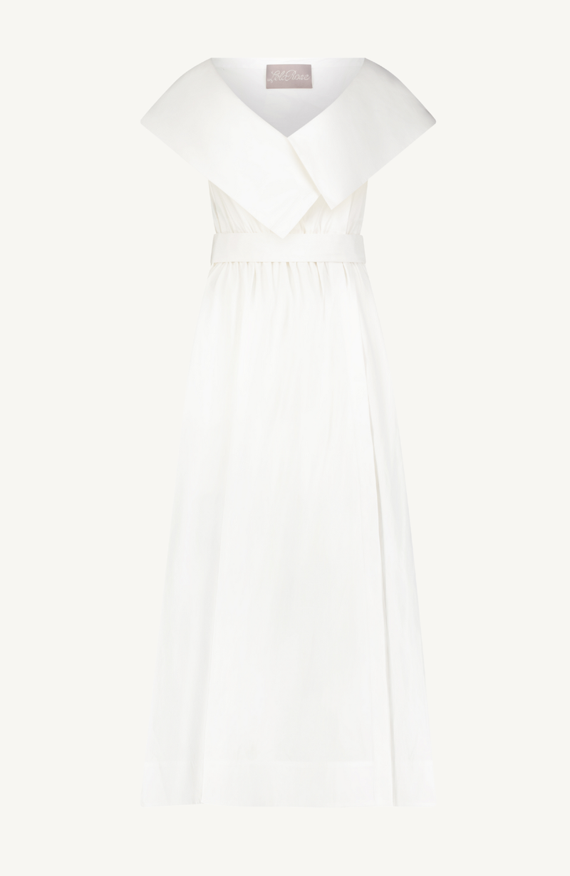 Cotton Poplin Asymmetrical Cuff Dress