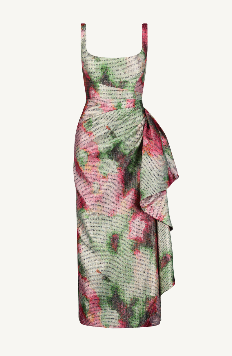 Watercolor Jaquard Scoop Neck Florence Sheath