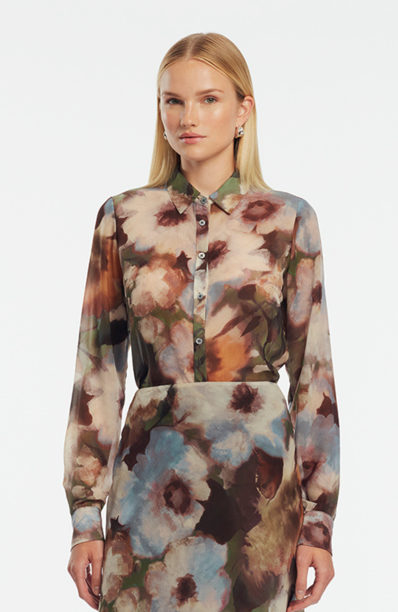 Floral Printed Chiffon Lucy Shirt