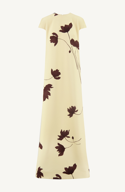 Floral Printed Crepe Augusta Gown