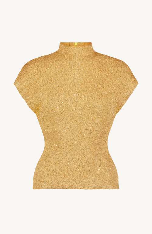 Sequin Knit Mock Neck Top