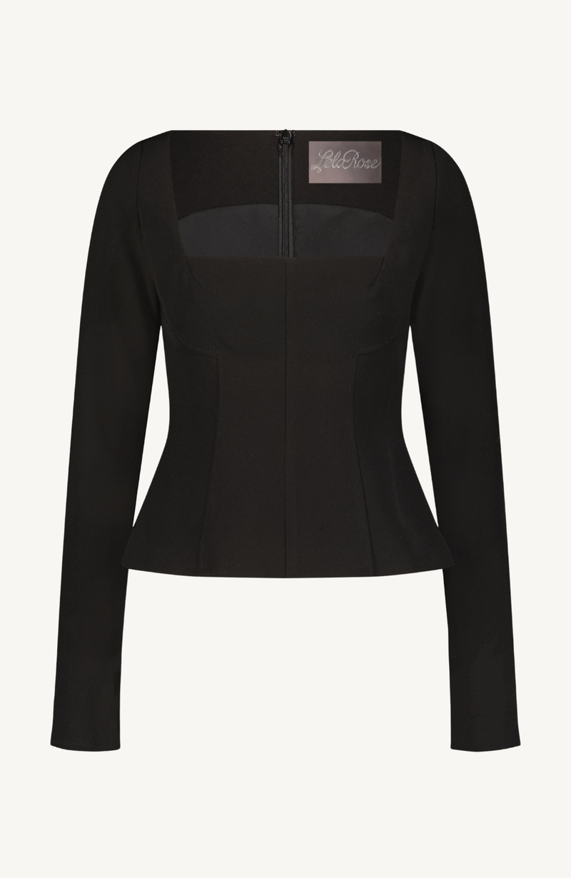 Fluid Crepe Long Sleeve Hadley Top