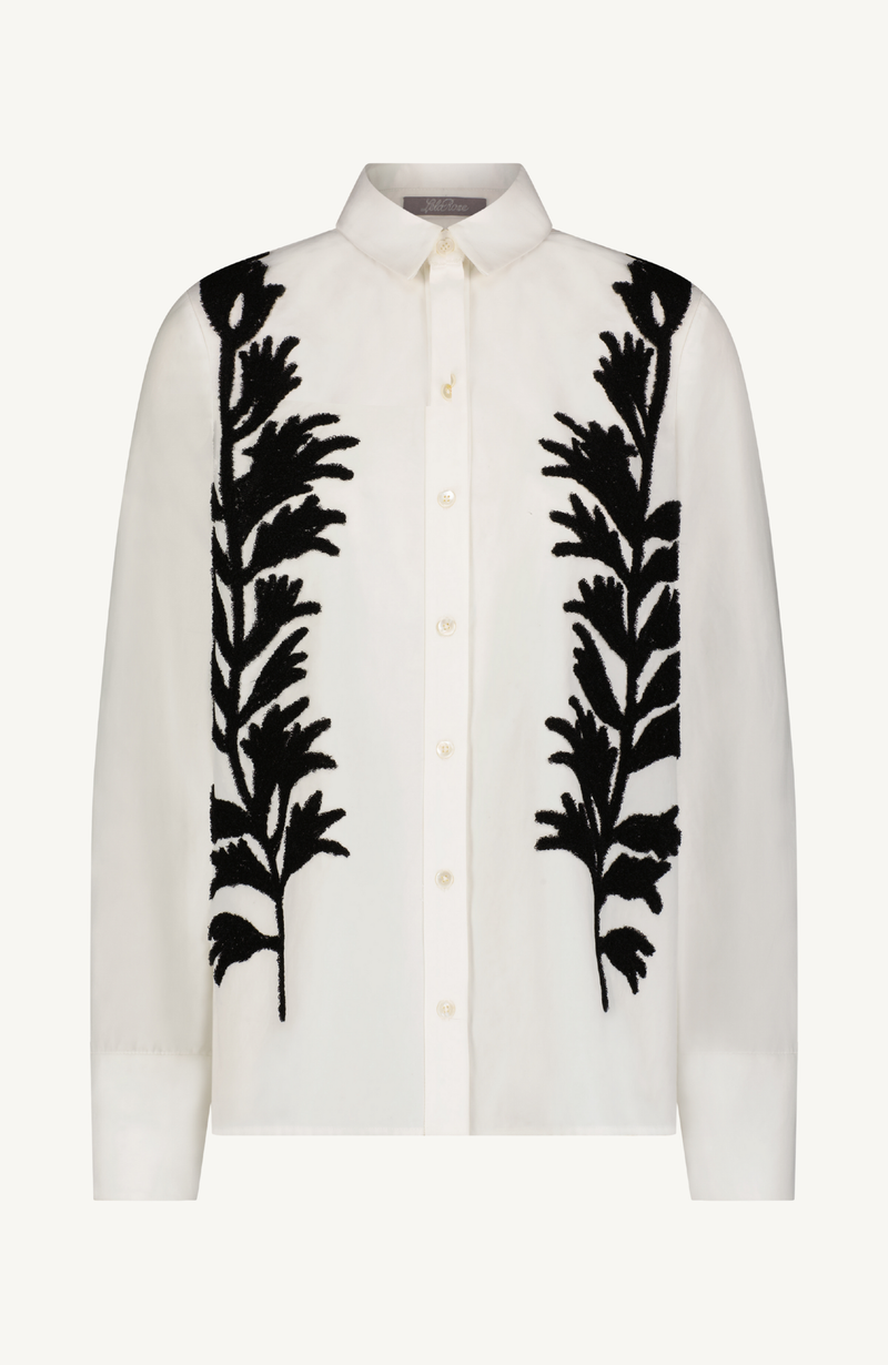 Boucle Embroidered Cotton Poplin Shirt