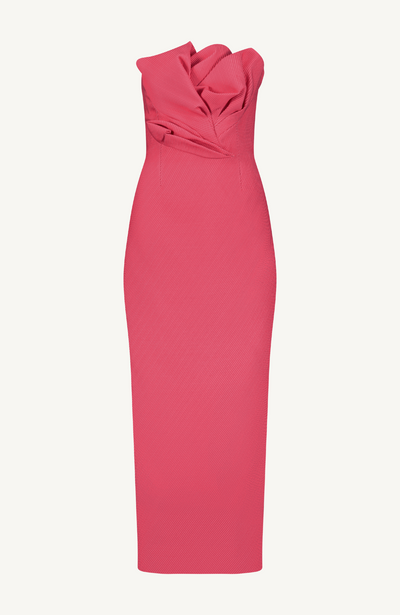 Textured Satin Draped Tulip Sheath