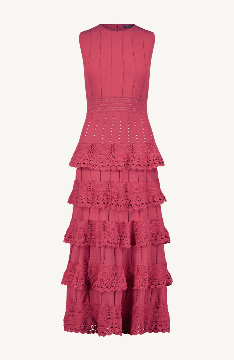 Crochet Ruffle Knit Sleeveless Piper Dress