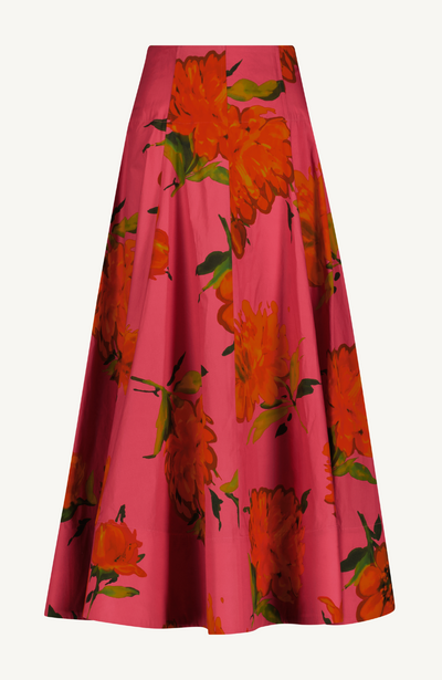 Floral Printed Cotton Parker Skirt