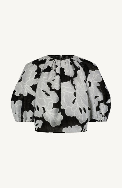 Floral Embroidered Lace Bubble Top