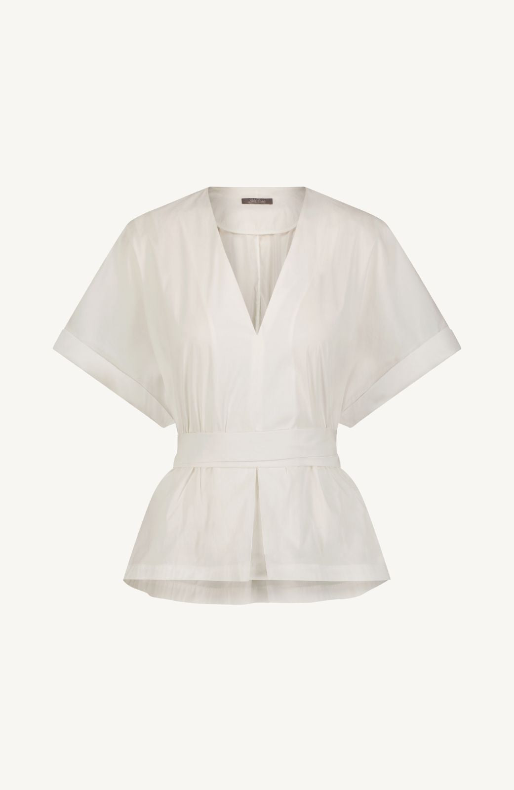 Cotton Poplin V-Neck Peplum Top – Lela Rose