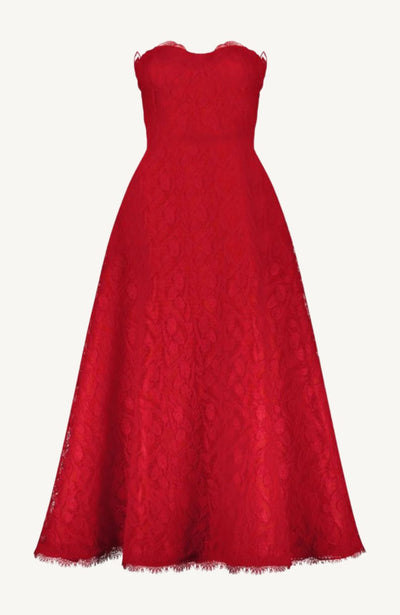 Tulip Lace Strapless Full Skirt Dress