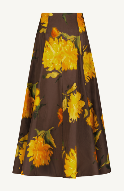 Floral Printed Cotton Parker Skirt