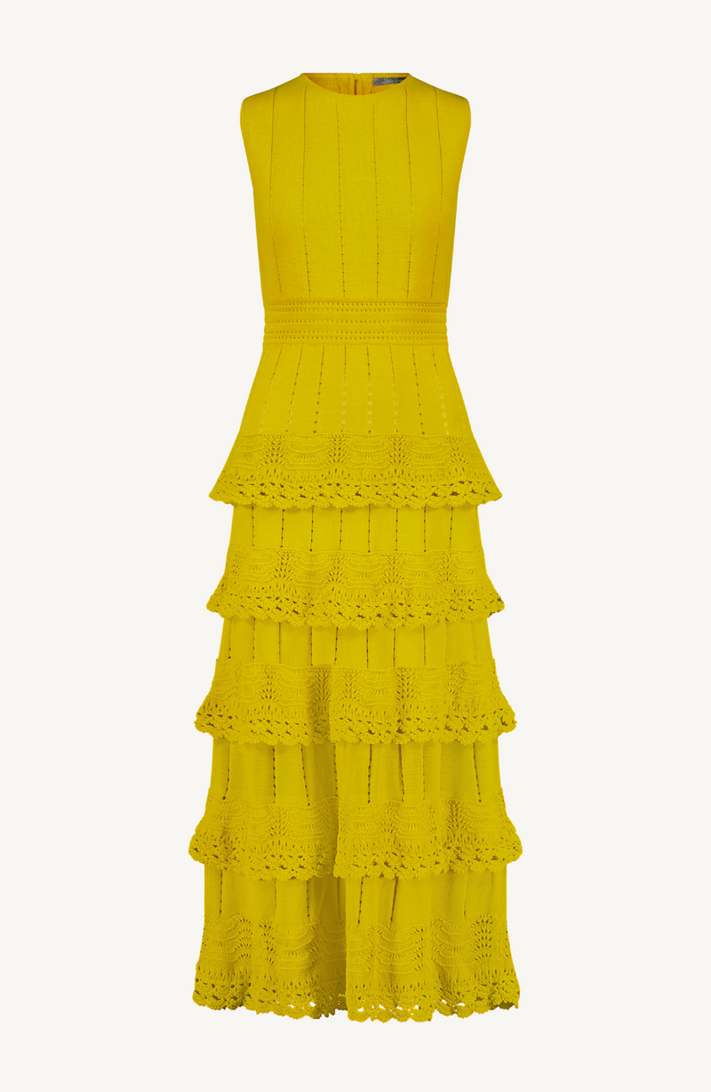 Crochet Ruffle Knit Sleeveless Piper Dress