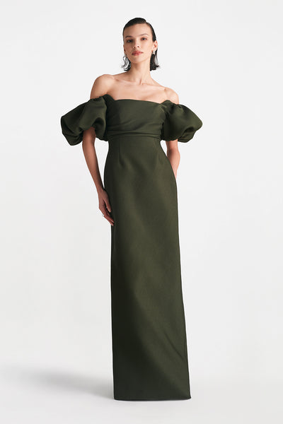 Textured Satin Thelma Gown